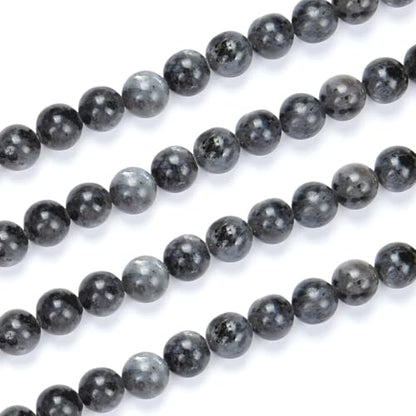 60pcs Adabele Natural Larvikite Black Labradorite Gemstone 6mm Round Beads (58 Count)