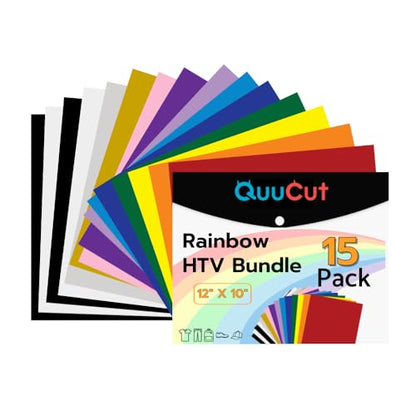 QuuCut Heat Transfer Vinyl Bundle (15 Count)