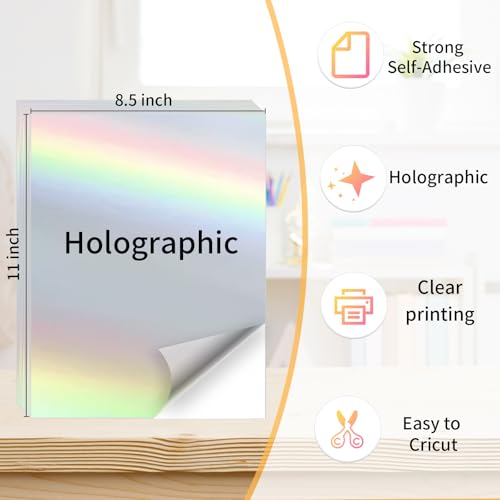 50 Sheets Holographic Sticker Paper
