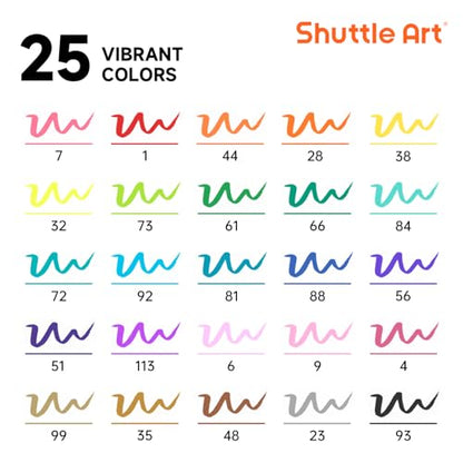 Dual Tip Brush Markers 25 Colors Water