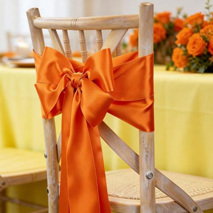 Orange Satin Ribbon 4 Inch x 10 Yards Double Faced