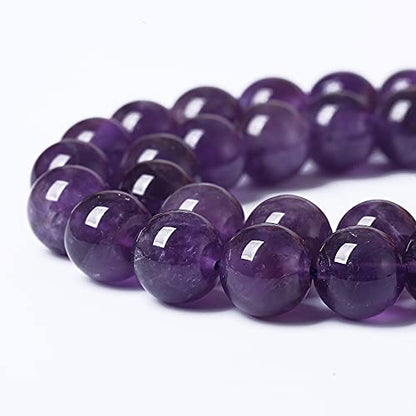 4mm 90pcs AAAAAA Natural Amethyst Purple Crystal Quartz Beads Gemstones Round Stone Beads for Jewelry Making DIY Women's Bracelet Necklace (16 Count)
