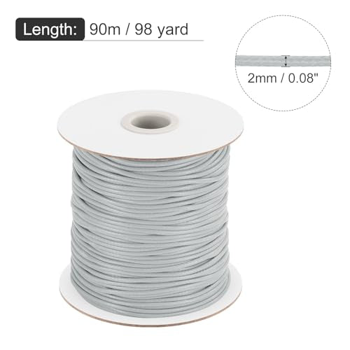 Waxed Cord 2mm Waxed Polyester Cord 98 Yard Wax String for Bracelet Making