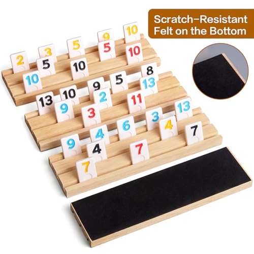 Rummy Cube Game Set with 4 Wooden Racks