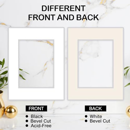 15 Pack White Picture Mats 12x16 for 8.5x11 Photos
