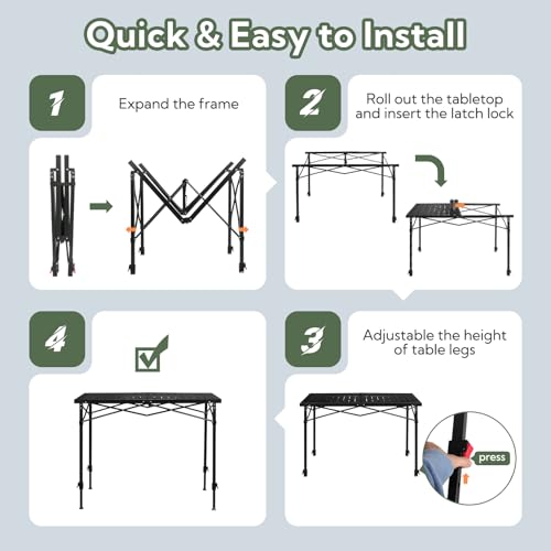 Portable Outdoor Adjustable Height Camping Table