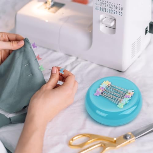 Magnetic Pin Cushion with 100pcs Butterfly Head Straight Pins