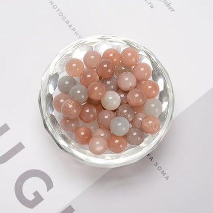 94Pcs (2Pcs/Set) 8mm Multi-Color Peach Moonstone Smooth Round Beads Natural Stone Beads AAA Grade Premium Round Gemstone Genuine Real Stone Loose for DIY Bracelet Jewelry String Making (96 Count)