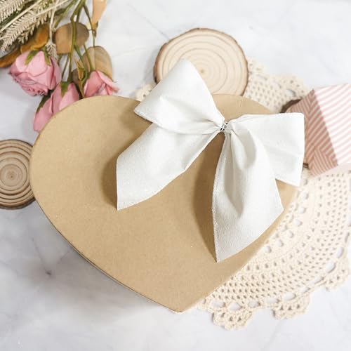 Glitter Wired Ribbon 2.5" x 20 Yards White for Christmas Home Decor Bow Gift Wrapping DIY Crafts Wreath (60 Foot)