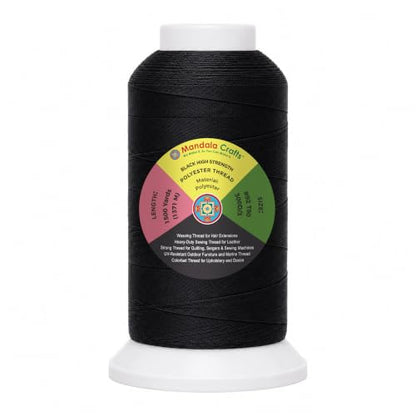 Black Tex 90 Polyester Heavy Duty Thread for Upholstery