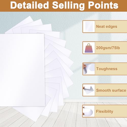 40 Sheets White Shimmer Cardstock 8.5 x 11 Scrapbooking Paper 75lb (40 Count)