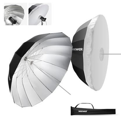 51" 130cm Parabolic Reflective Umbrella Photography with Silver Inner