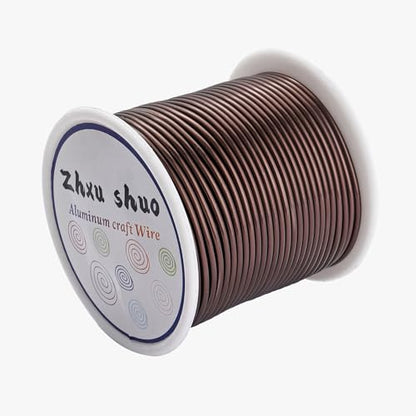 12 Gauge(2mm) Aluminum Wire 35 Yards Anodized Metal Wire for Bonsai Armature Crafting Sculpting Jewelry Craft Making Beading Floral (Light Brown, 12 Gauge) (105 Foot)