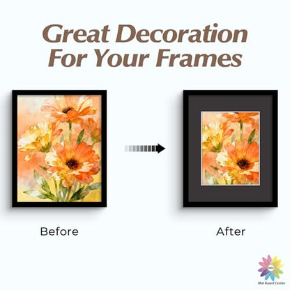 Mat Board Center 50 Pack 11x14 Picture Mat for 8x10 Photo Black