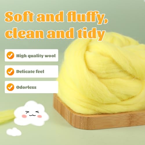 3.53oz Needle Felting Wool Roving Wool for Felting Wool Felting Supplies
