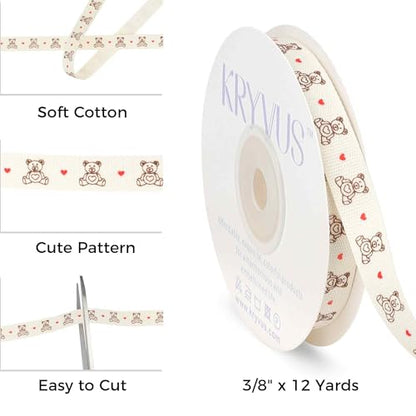 Teddy Bear Cotton Ribbon 3 (36 Foot)