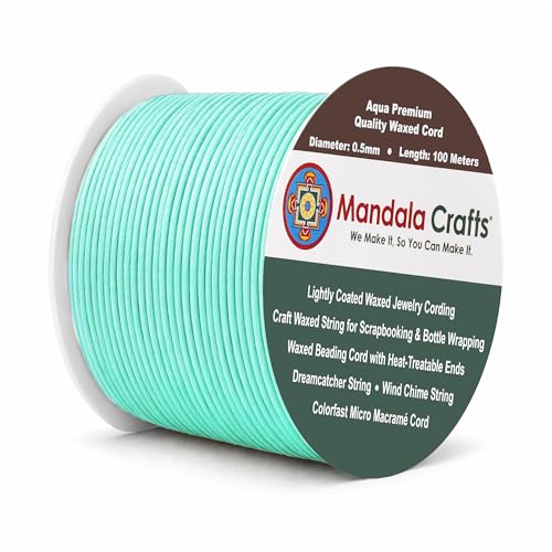 0.5mm Aqua Waxed Cord (327 Foot)