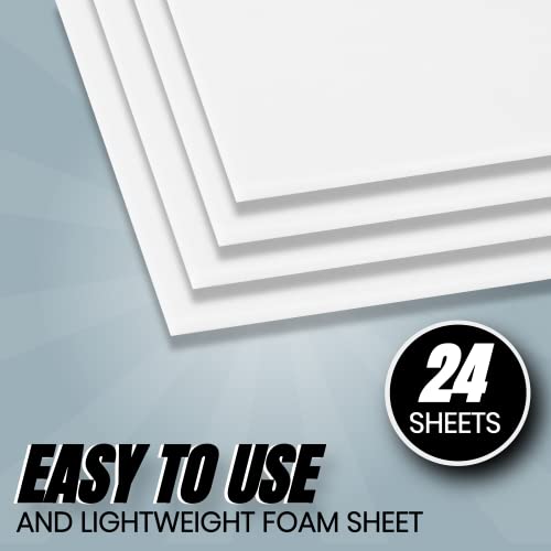 24 Ct Sheets White EVA Cosplay Foam in 9” x 12’’ Sheets; High Density Thick Foam 85 kg