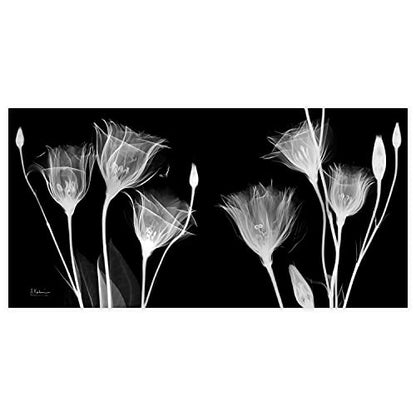 Frameless Free Floating Tempered Glass Panel Graphic Flower Wall Art Ready to Hang