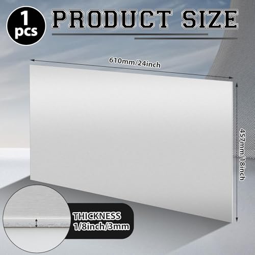 1 Pack 5052 Aluminum Sheet Metal 18" x 24" Aluminum Plate 1