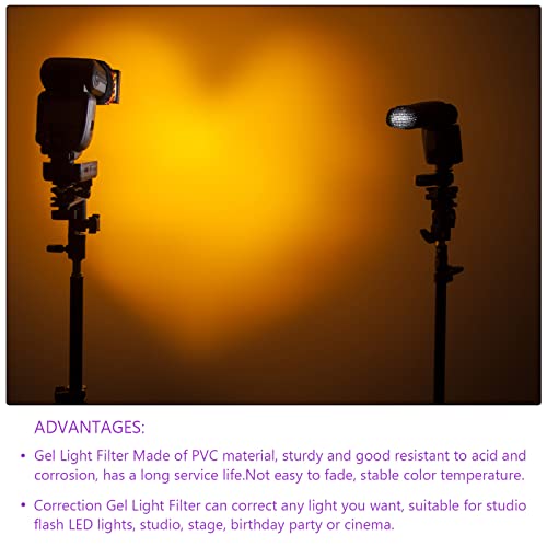 10Pcs Correction Gel Light Filter Overlay Transparent Plastic PVC Sheets Purple for Photo