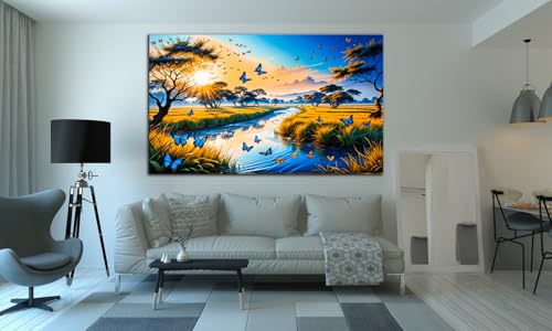Fantastic Scenery Tempered Glass Wall Art Painting for Living Room