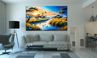 Fantastic Scenery Tempered Glass Wall Art Painting for Living Room