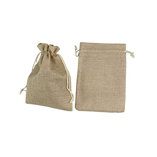 Pack of 25 Burlap Gift Bags with Drawstring Linen Jewelry Pouches Wedding Hessian Jute Bags for Birthday and Treat Pouches Party Wedding Favors Gift