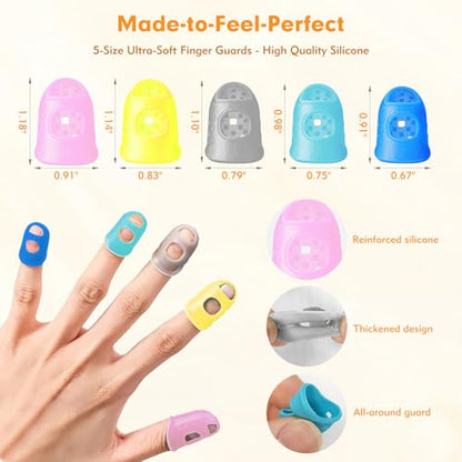20 Pieces Rubber Finger Covers for Hand Sewing with Finger Protection (20 Count)