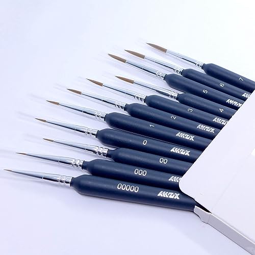 11Pcs Fine Detail Paint Brushes Set Fine Tip Paint Brush Miniature Mini Paints Brush for Watercolor