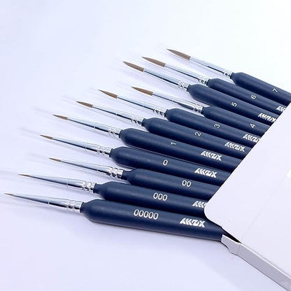 11Pcs Fine Detail Paint Brushes Set Fine Tip Paint Brush Miniature Mini Paints Brush for Watercolor