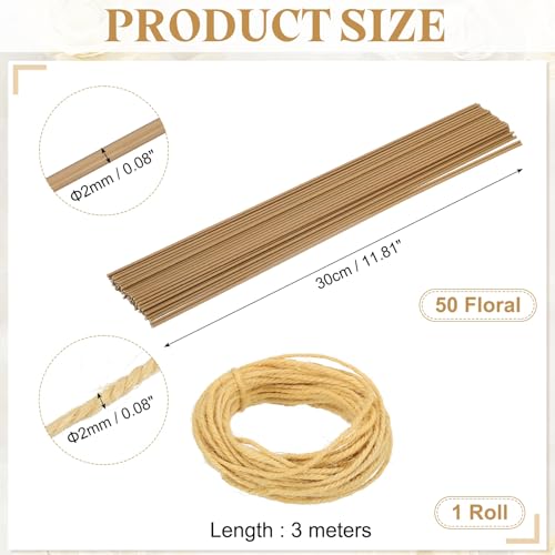 50Pcs 2 Gauge Floral Wire (50 Count)