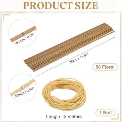 50Pcs 2 Gauge Floral Wire (50 Count)
