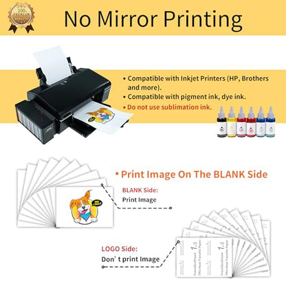 Printable Heat Transfer Paper for Dark and Light T Shirts (22 Count)