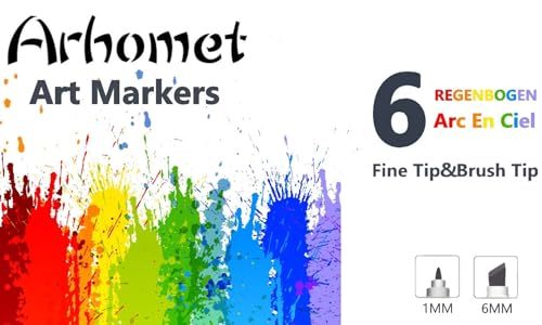 6pcs Multicolor Alcohol Markers Under 6 dallors (6 Count)
