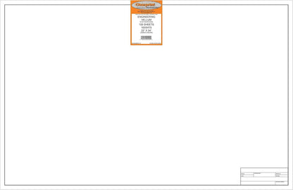 Clearprint 22" x 34" 1000H Design Vellum Sheets with Engineer Title Block, 16 lb., 100% Cotton, 100 Sheets Per Pack, 1 Each