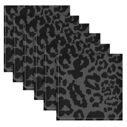 Dark Gray Cheetah Leopard Print Cloth Napkins Set of 4
