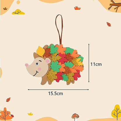 12 Pack Hedgehog Crafts for Kids Make You Hedgehog Foam Stickers DIY Autumn Art and Craft for Boys Girls Party Supply Art Activities Birthday Gifts Fall Thanksgiving Decoration (12 Count)