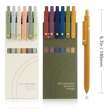 Gel Pens 12 Pcs 0.5mm Fine Point Smooth Writing Pens Cute Pens