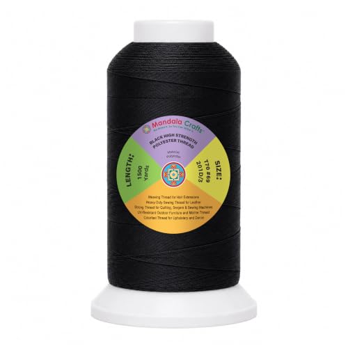 Black Tex 70 Polyester Heavy Duty Thread for Upholstery