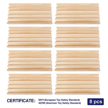 Wooden Domino Racks Set of 8 Trays with Felt Bottom for Mexican Train Dominoes Games