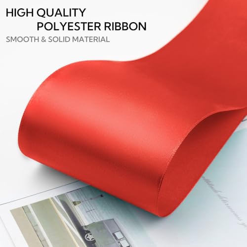 3 Inch 25 Yard Wide Satin Ribbon Red