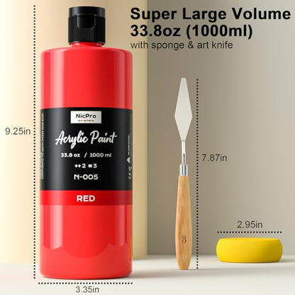 14 Colors Large Bulk Acrylic Paint Set (473.2 Fl Oz)