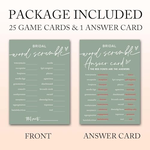 Bridal Shower Games Cards (26 Count)