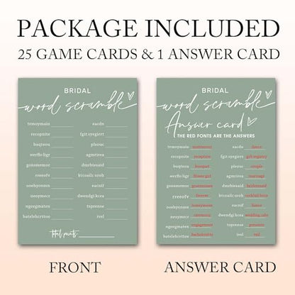 Bridal Shower Games Cards (26 Count)