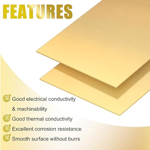 2 Pcs Brass Sheet 12" x 6"