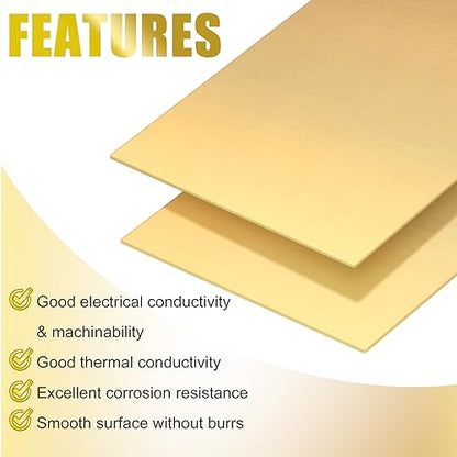 2 Pcs Brass Sheet 12" x 6"
