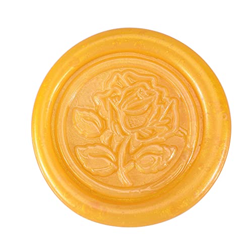 5Pcs Amber Gold Sealing Wax Sticks with Wicks for Wax Seal Stamp (5 Count)
