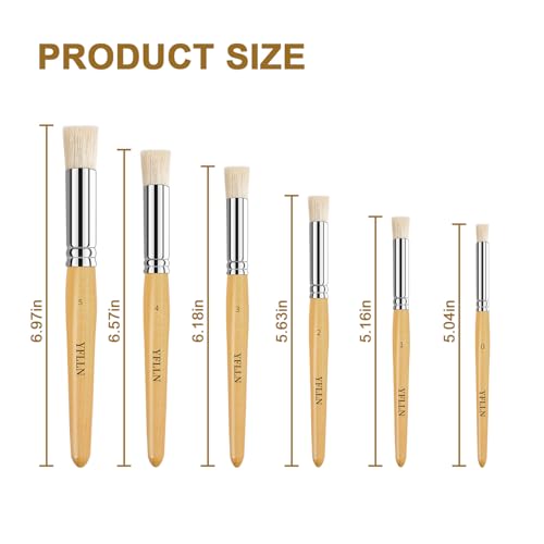Wooden Stencil Brushes Natural Stencil Bristle Dome Art Painting Brushes Wood Paint Template Brush for Painting On Stencil Projects