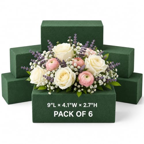 Wet Floral Foam Blocks for Fresh Flowers (6 Count)